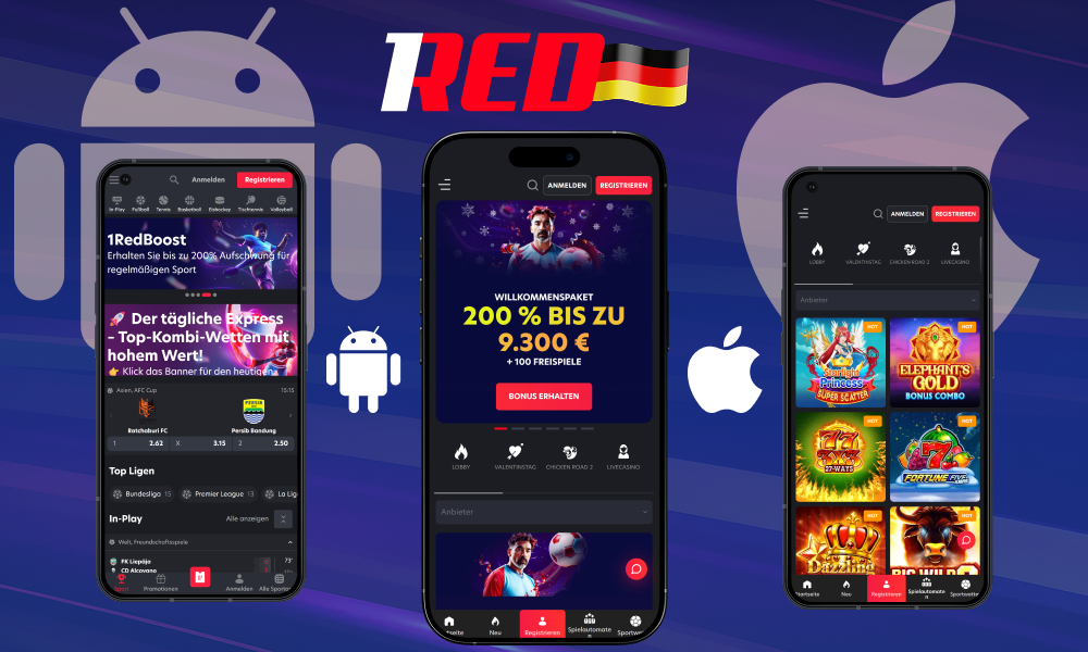 In Deutschland können Nutzer die App 1Red für Android und iOS kostenlos herunterladen