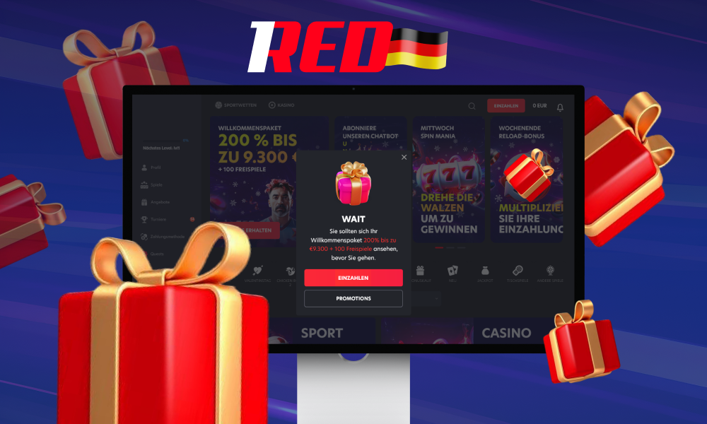 Das Casino 1Red in Deutschland bietet regelmäßig Boni für neue und Stammspieler an